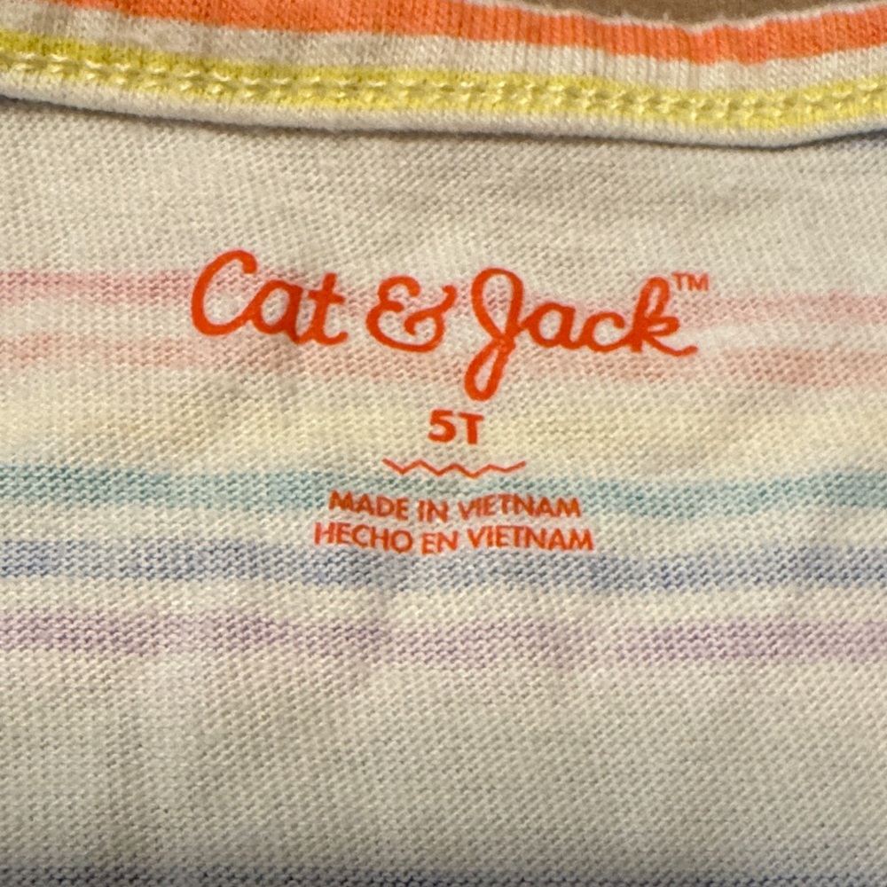 Cat & Jack Rainbow Striped Toddler Dress - Size 5T - Picture 2 of 4